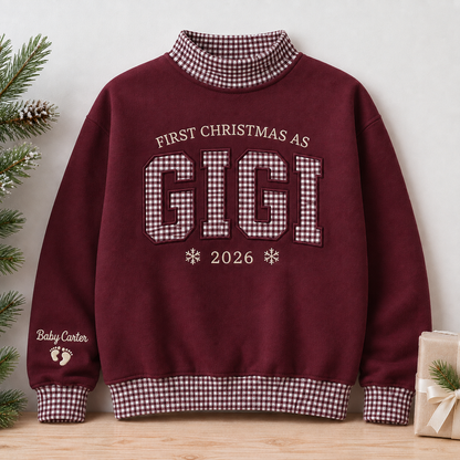Maroon personalized Gigi Christmas sweatshirt