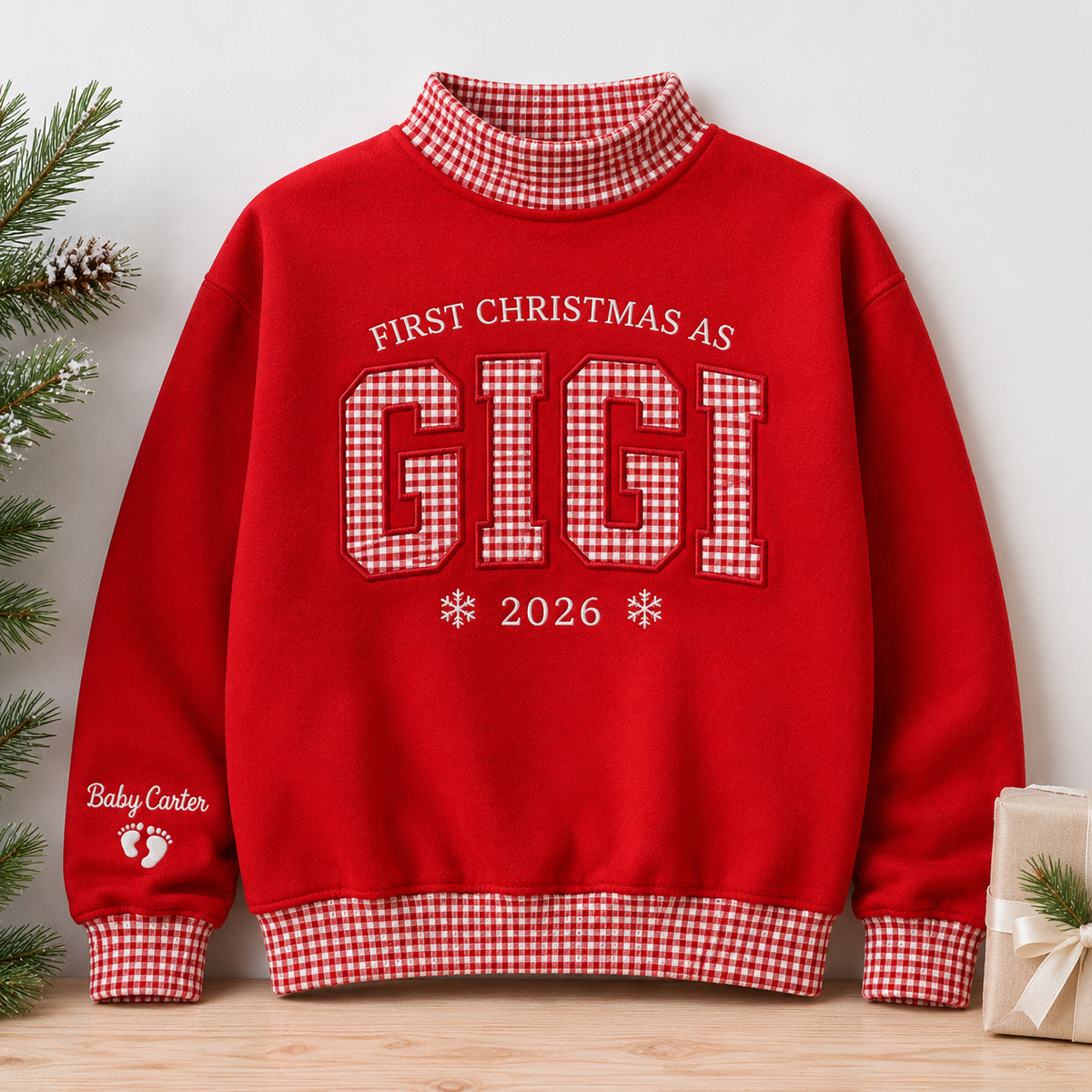 Red personalized Gigi Christmas sweatshirt