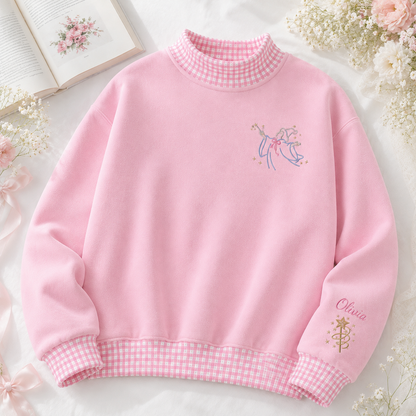 Whimsical Personalized Fairy Godmother Sweatshirt Custom Sleeve Name