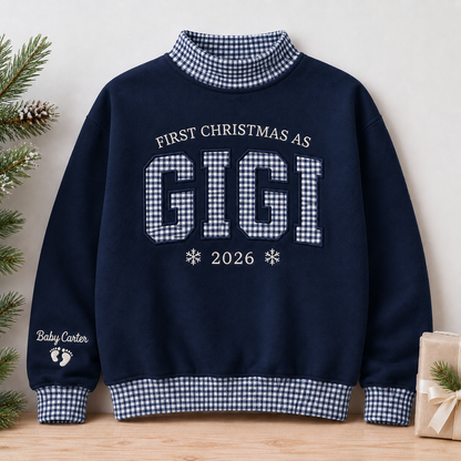 Navy personalized Gigi Christmas sweatshirt