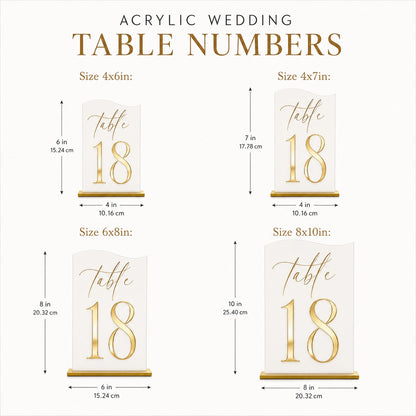 Personalized Wedding Table Numbers - Gold Mirror Acrylic Sign