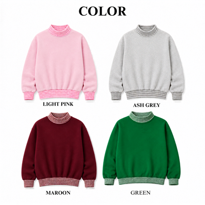 Charming Personalized Godmother Sweatshirt Gingham Mockneck