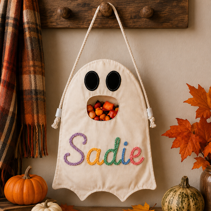 Handmade Candy Bag Personalized Halloween Ghost Treat Candy Bag for Kids