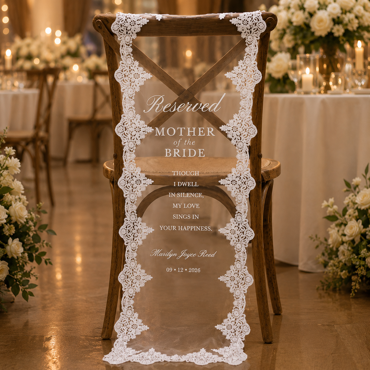 Personalized Lace Reserved Seat Banner