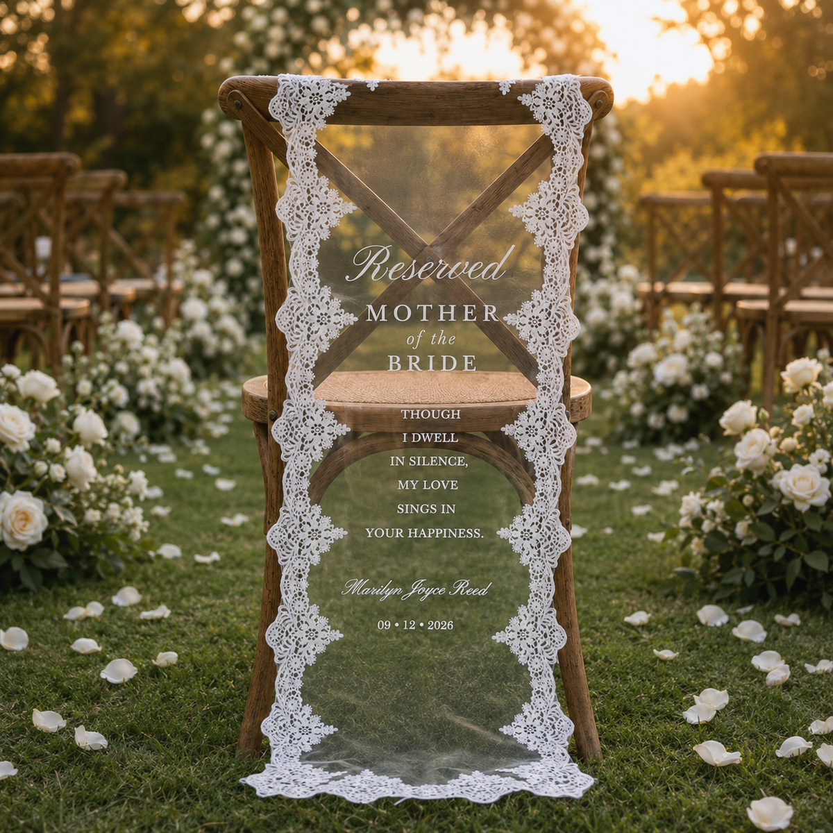 Personalized Lace Reserved Seat Banner