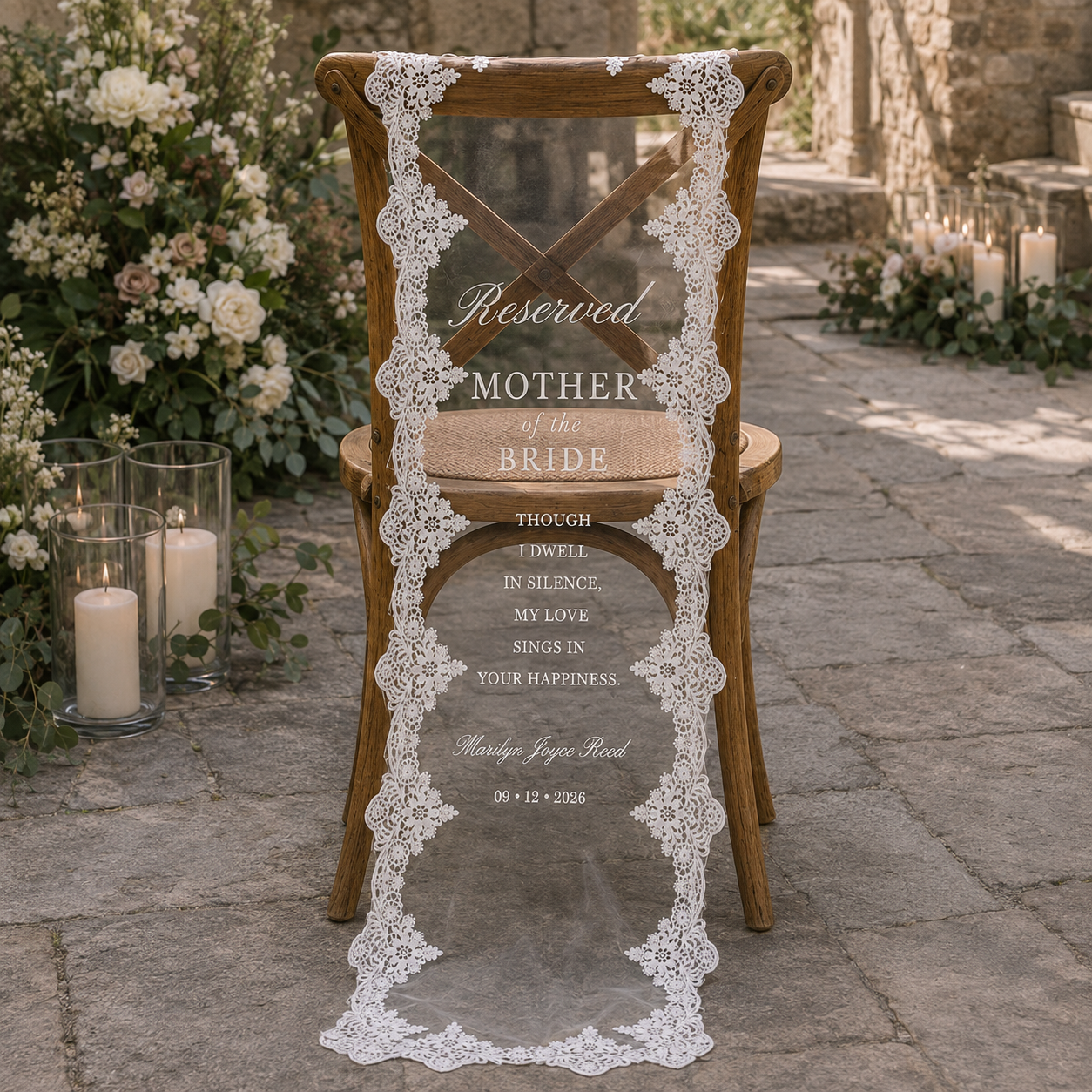 Personalized Lace Reserved Seat Banner
