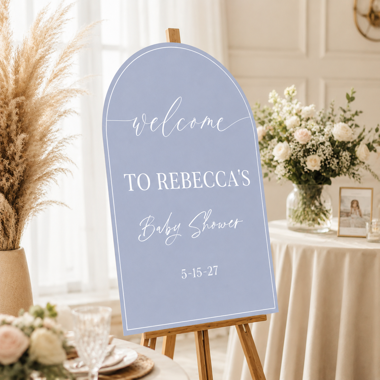 Personalized Arch Welcome to Baby Shower Sign on Acrylic