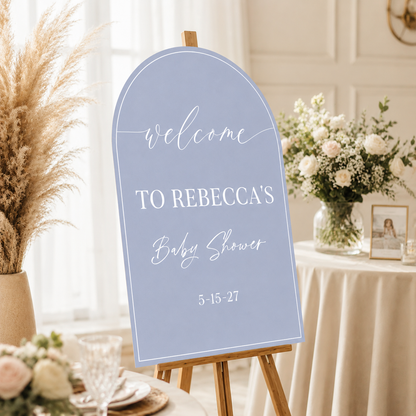 Personalized Arch Welcome to Baby Shower Sign on Acrylic