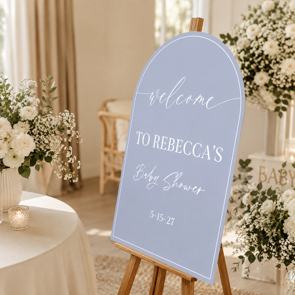 Personalized Arch Welcome to Baby Shower Sign on Acrylic
