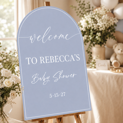 Personalized Arch Welcome to Baby Shower Sign on Acrylic
