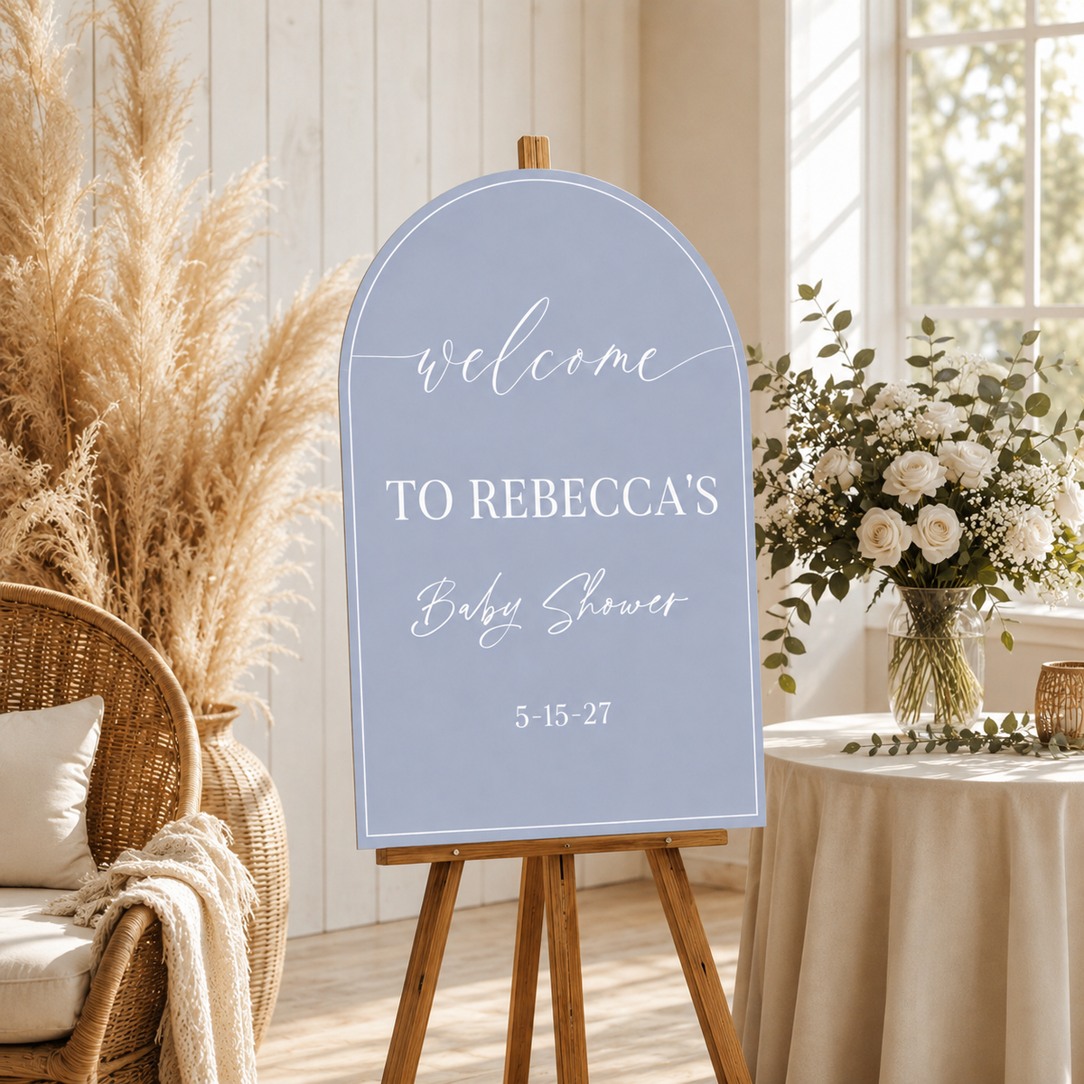Personalized Arch Welcome to Baby Shower Sign on Acrylic