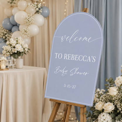 Personalized Arch Welcome to Baby Shower Sign on Acrylic