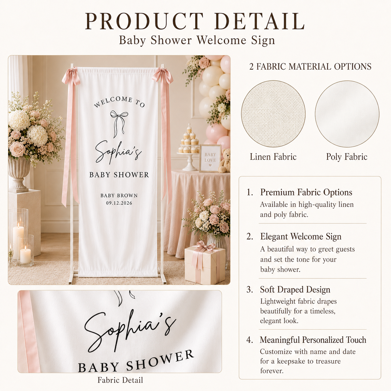 Personalized Baby Shower Welcome Banner