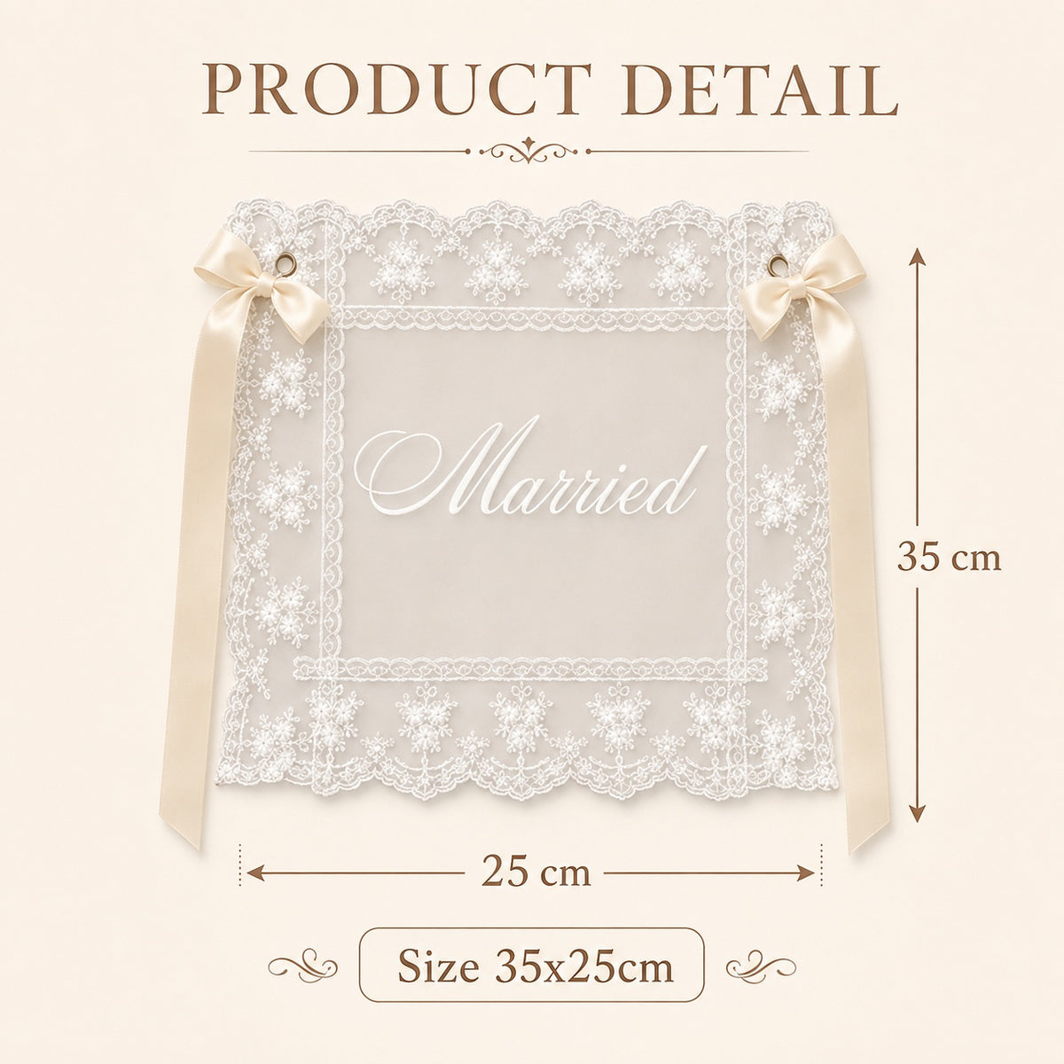 Personalized Lace Chair Sign for Bride & Groom