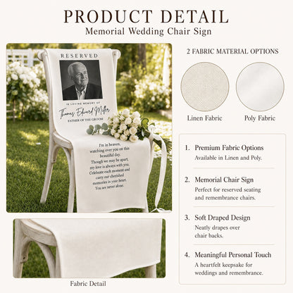 Personalized Memorial Wedding Chair Banner with Photo