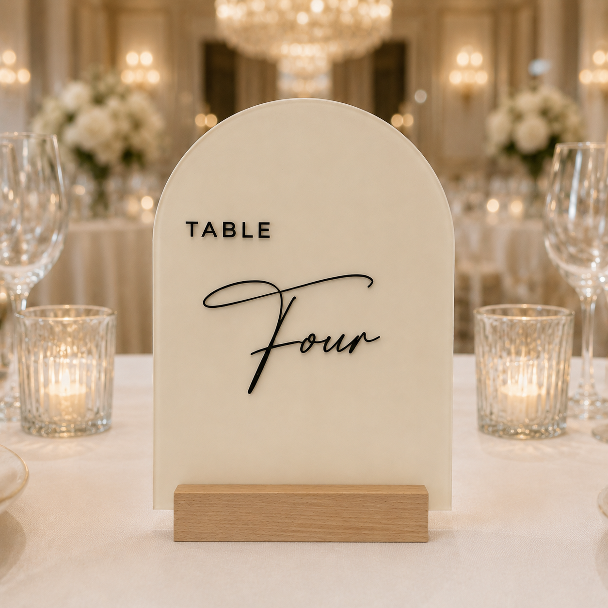 Personalized Modern Arch Acrylic Wedding Table Number