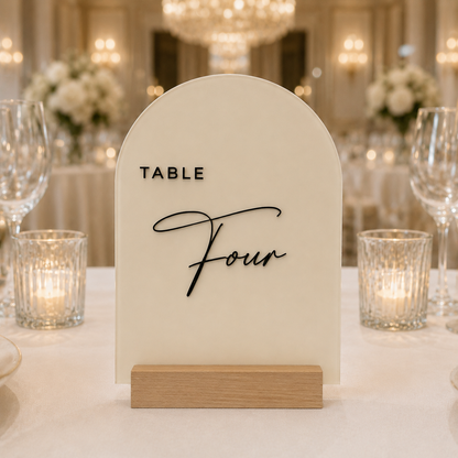 Personalized Modern Arch Acrylic Wedding Table Number