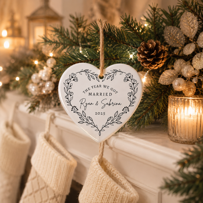 Personalized First Christmas Married Ornament