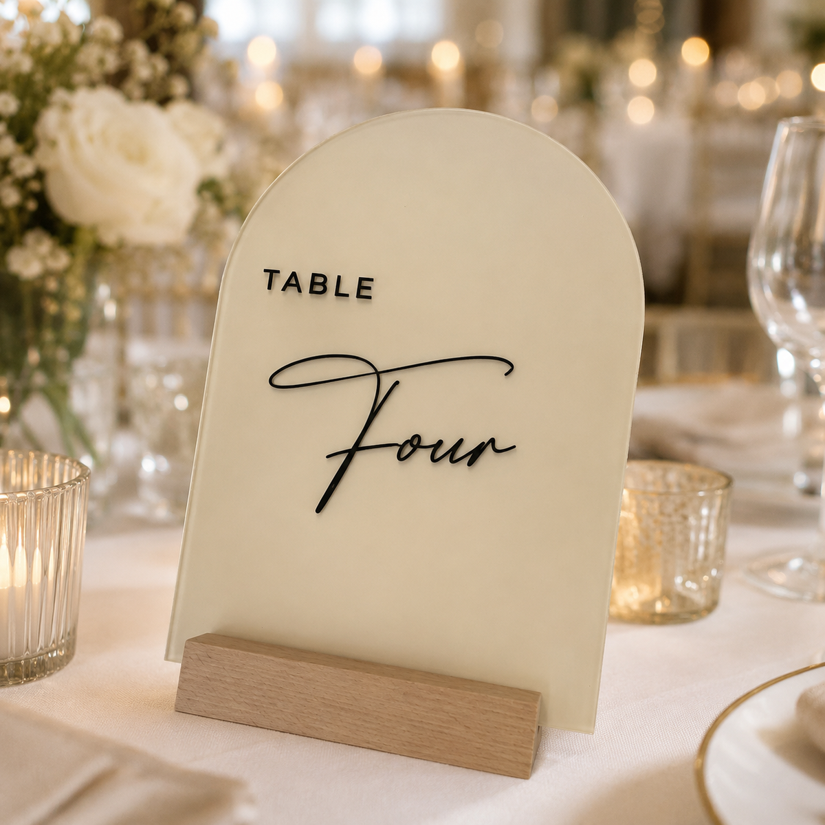 Personalized Modern Arch Acrylic Wedding Table Number