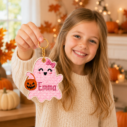 Personalized Halloween Ghost Keychain