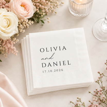 Personalized Wedding Cocktail Napkins