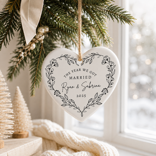 Personalized First Christmas Married Ornament