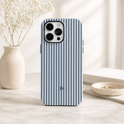 Personalized Striped Initial Phone Case