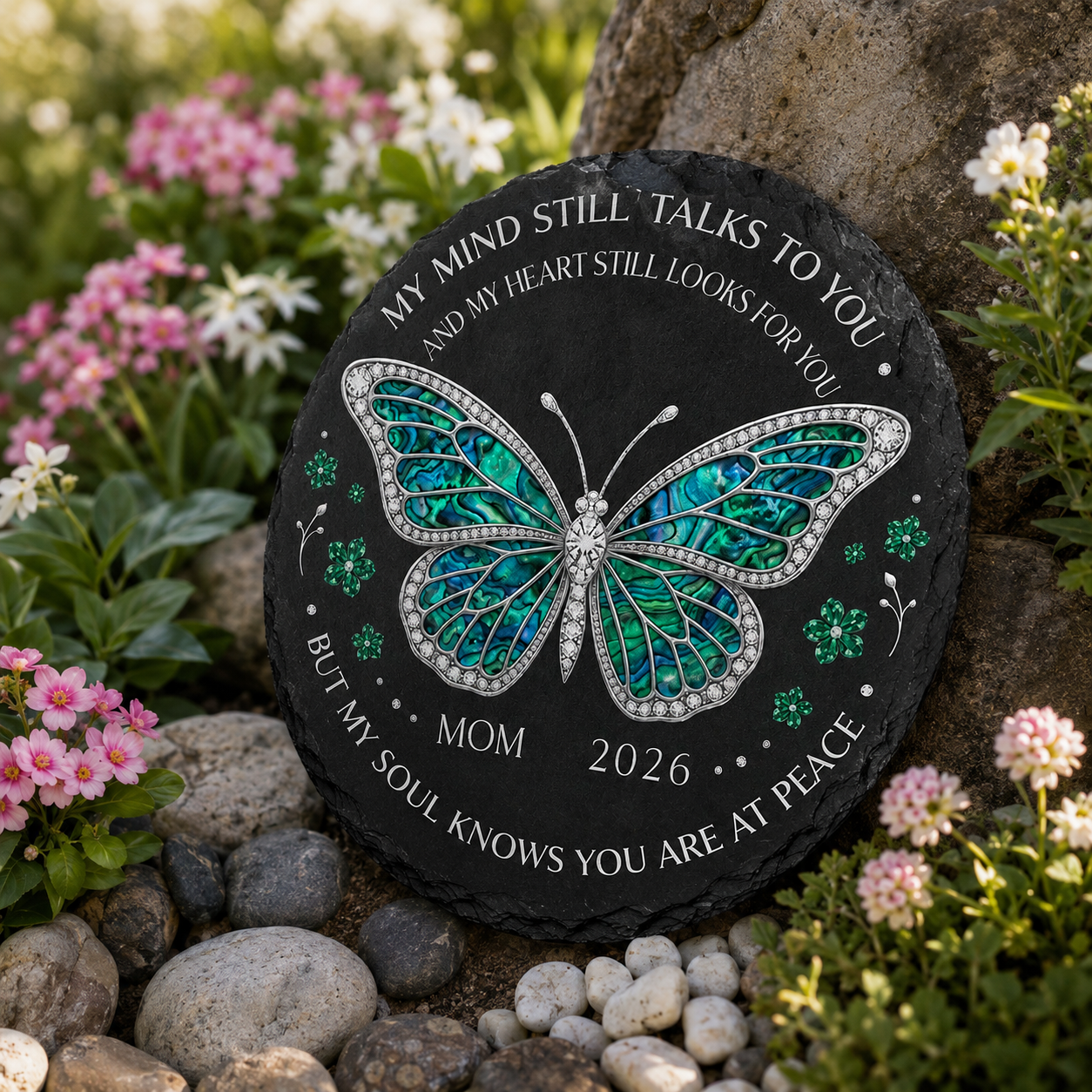 Personalized Butterfly Memorial Garden Stone
