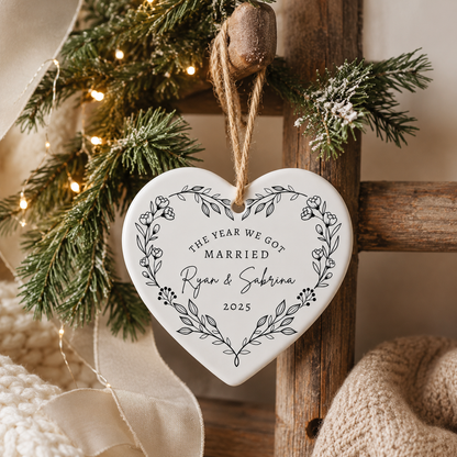 Personalized First Christmas Married Ornament