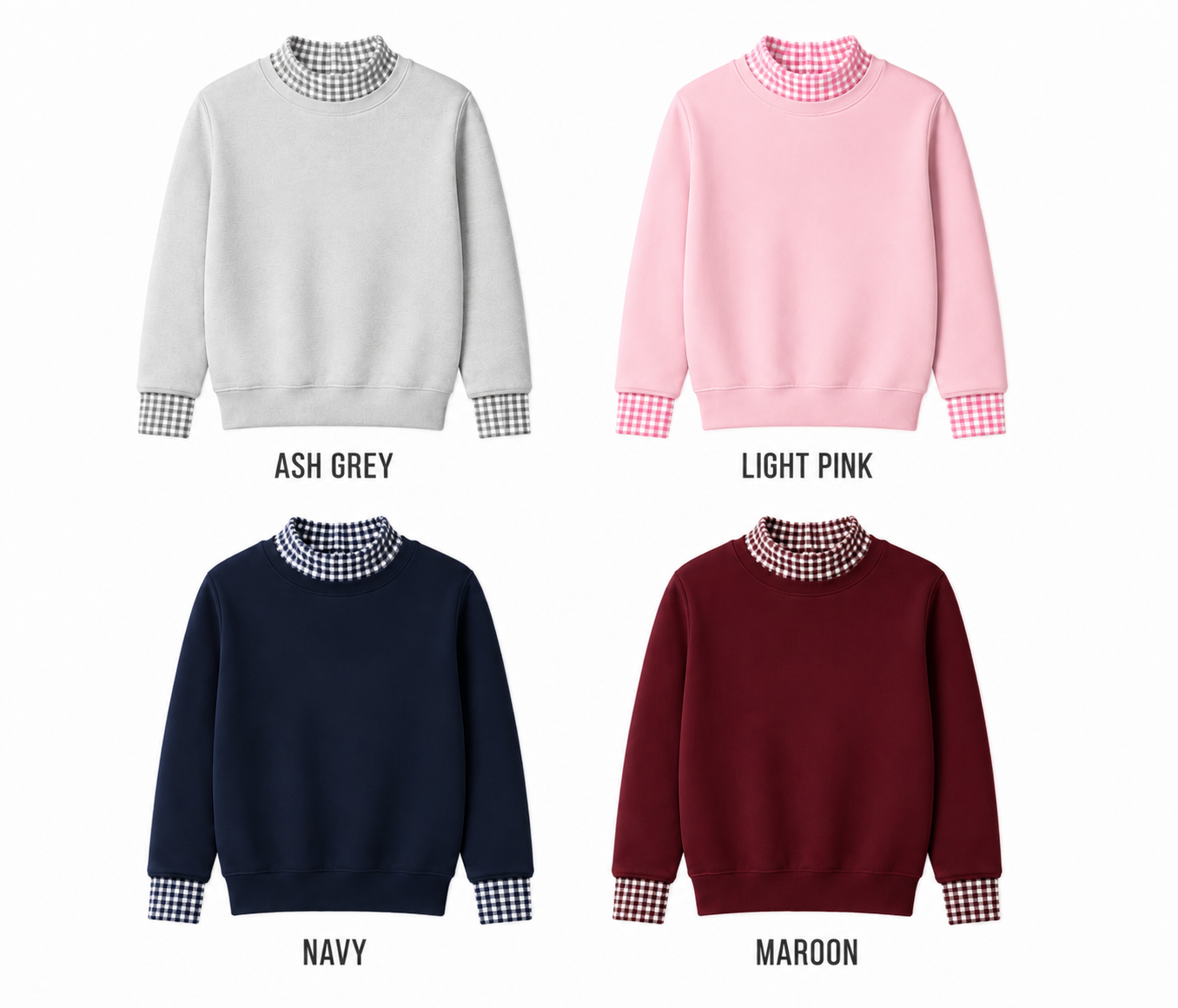 Senior sweatshirt gingham color options