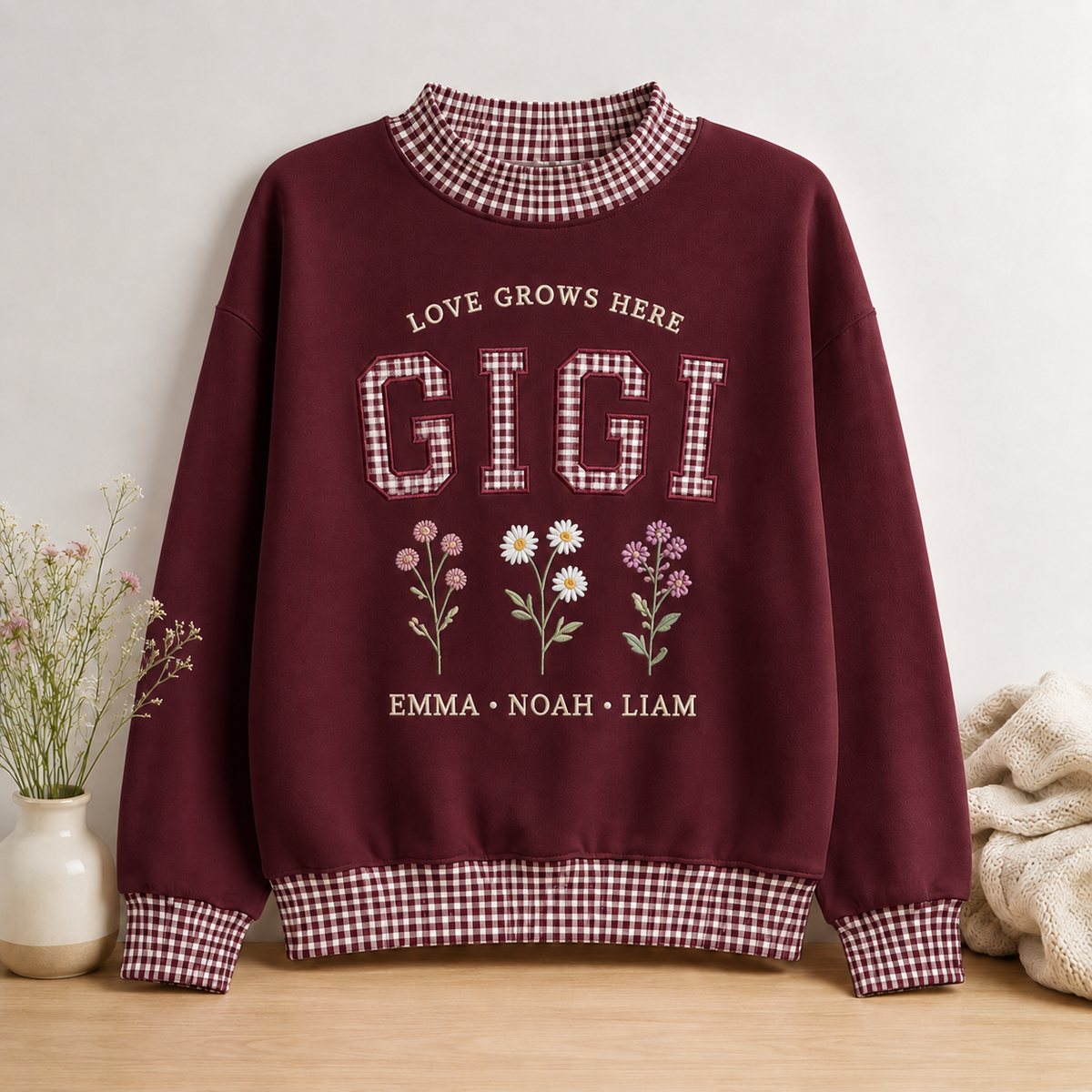 Maroon personalized Gigi sweatshirt