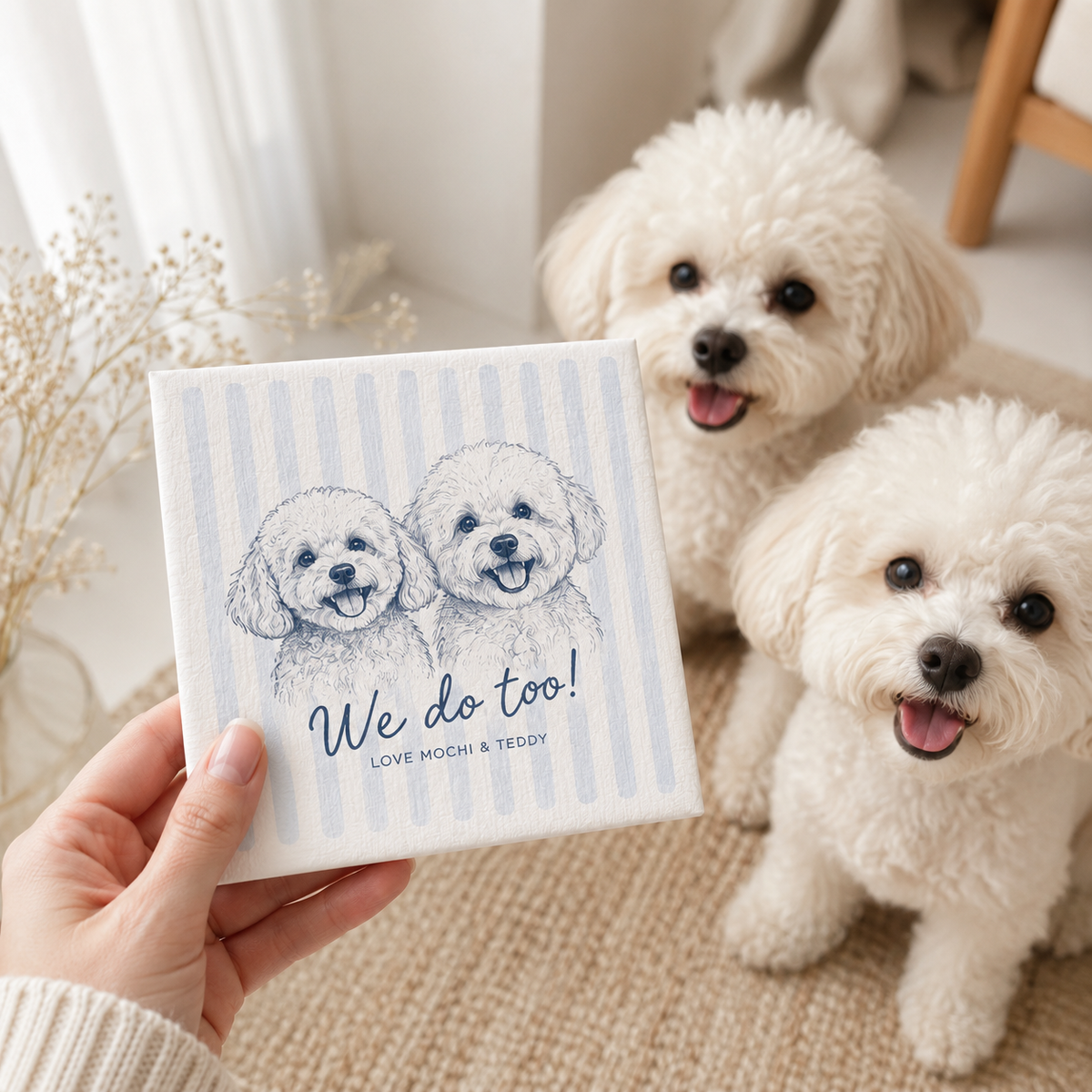 Personalized Pet Portrait Cocktail Napkins