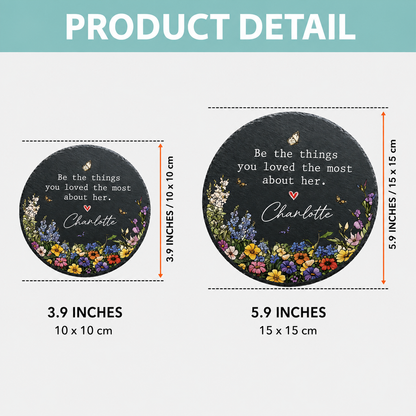 Personalized Floral Memorial Garden Stone
