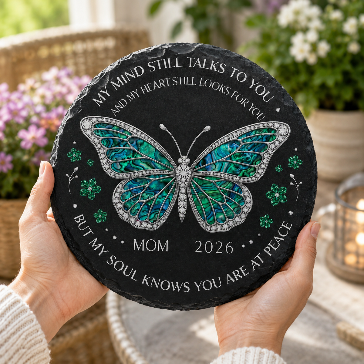 Personalized Butterfly Memorial Garden Stone