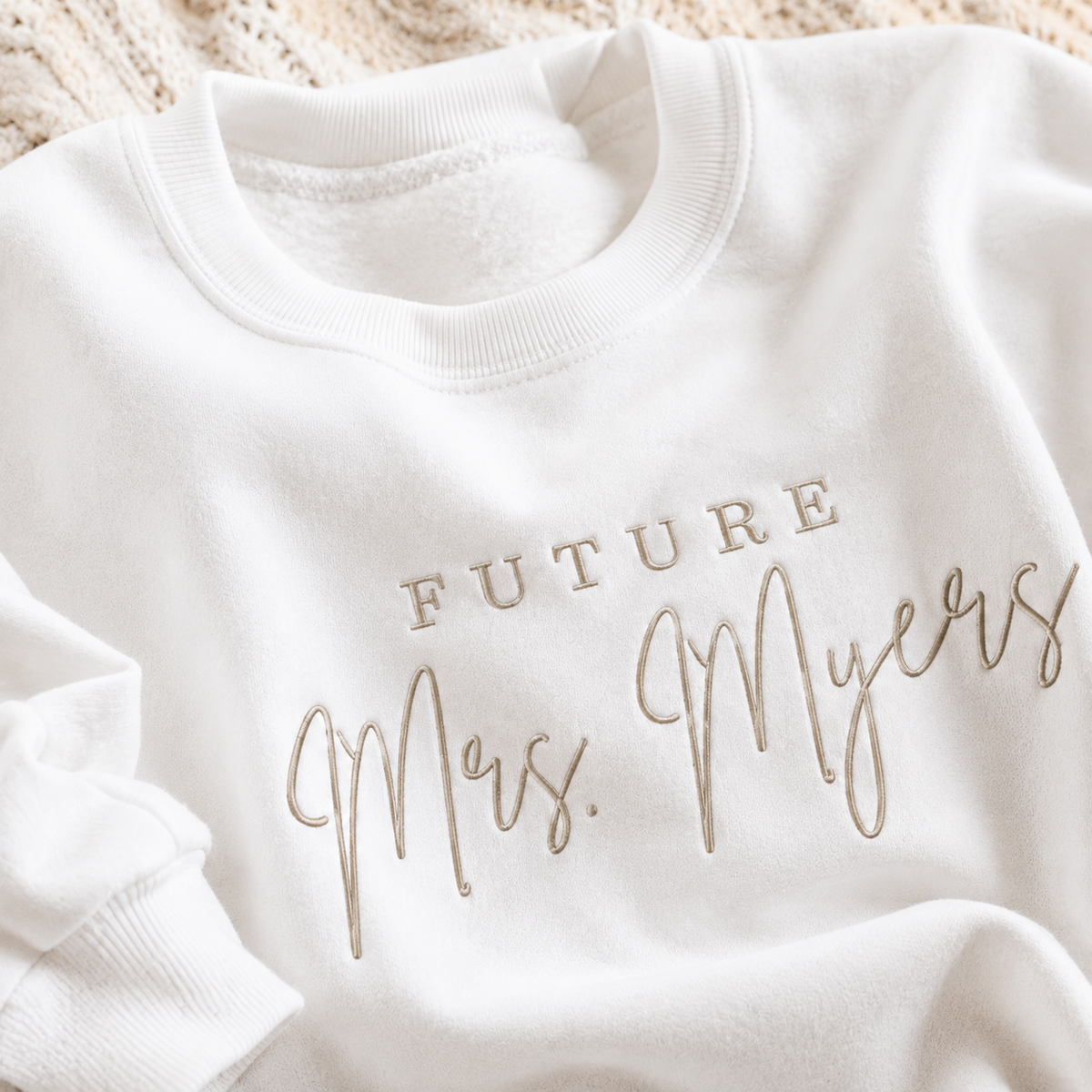 Personalized Future Mrs Embroidered Sweatshirt