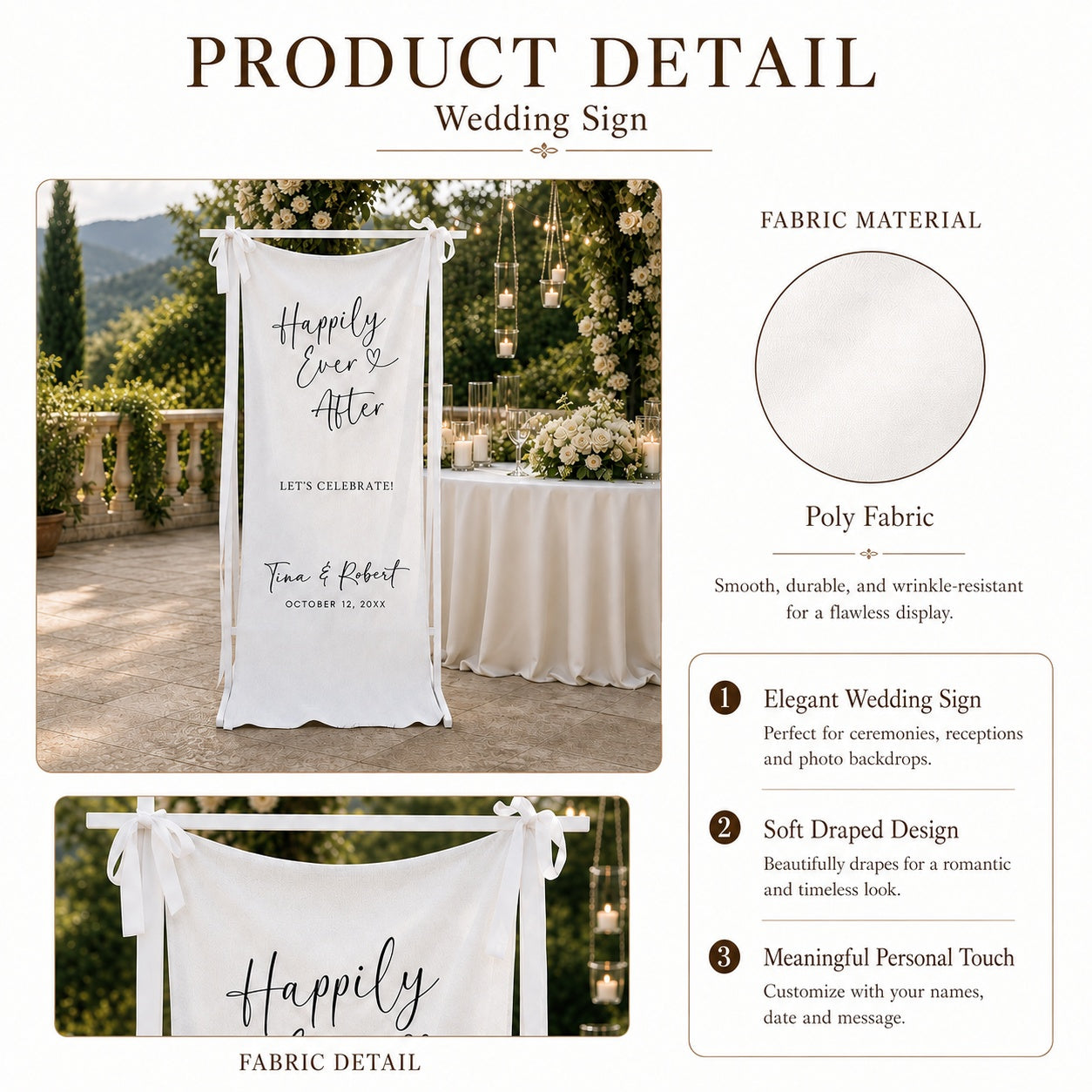 Personalized Happily Ever After Wedding Welcome Sign