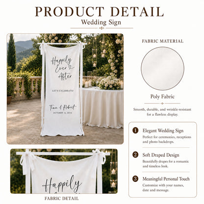 Personalized Happily Ever After Wedding Welcome Sign