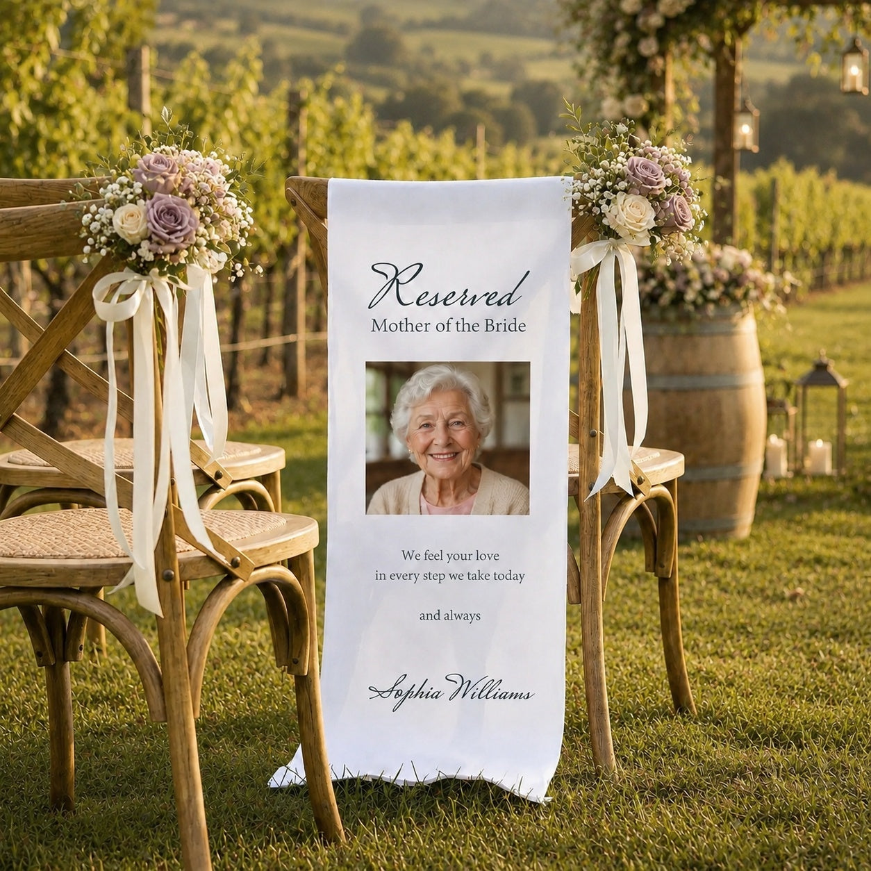Personalized Memorial Wedding Chair Sign