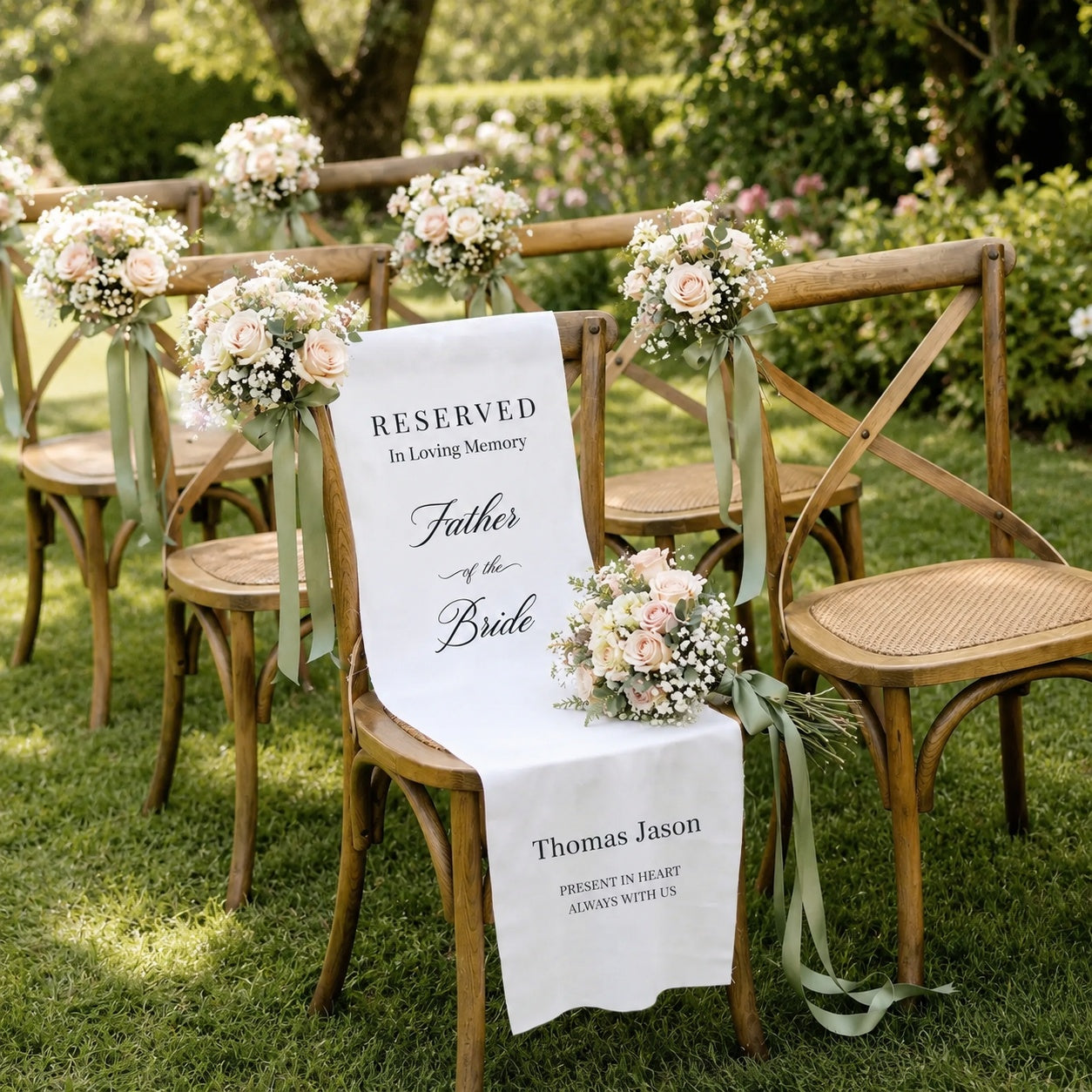 Personalized Memorial Wedding Chair Sign