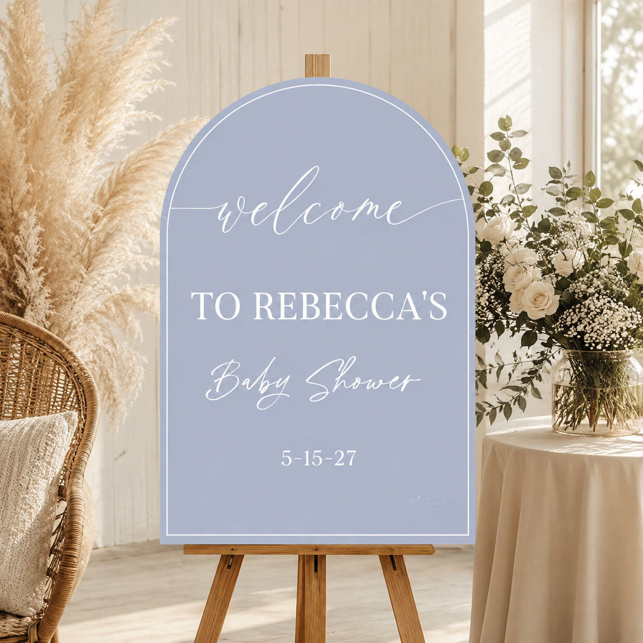Personalized Arch Welcome to Baby Shower Sign on Acrylic