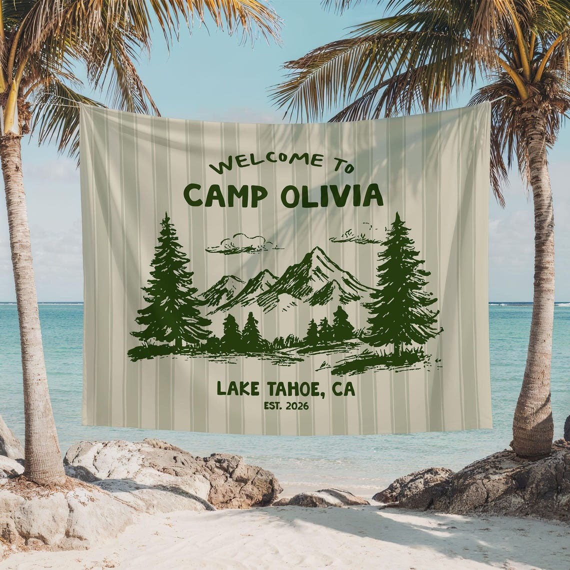 Personalized Tapestry Camp Bachelorette Banner