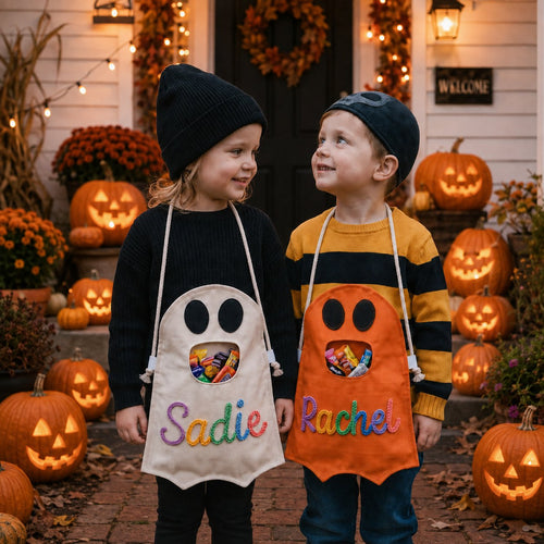 Handmade Candy Bag Personalized Halloween Ghost Treat Candy Bag for Kids