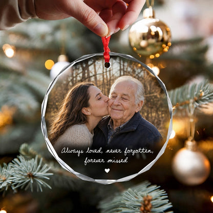 Custom Photo Memorial Glass Ornament