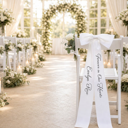 Personalized Memorial Chair Seating Ribbon