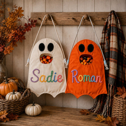 Handmade Candy Bag Personalized Halloween Ghost Treat Candy Bag for Kids