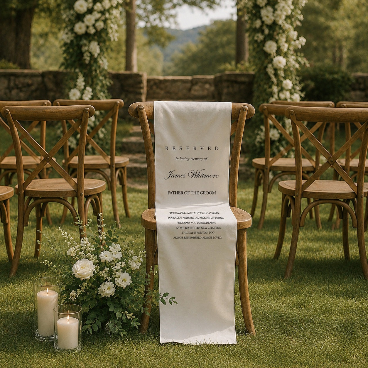 Personalized Memorial Wedding Chair Sign