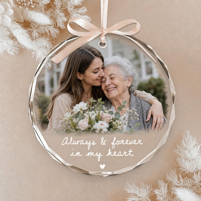 Custom Photo Memorial Glass Ornament