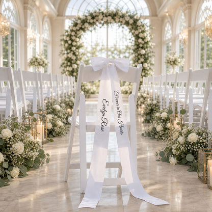 Personalized Memorial Chair Seating Ribbon