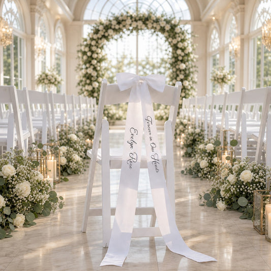 Personalized Memorial Chair Seating Ribbon