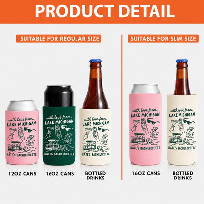 Personalized Bachelorette Can Coolers